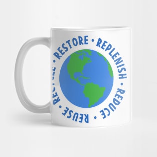 Earth day Restore Replenish Reduce Reuse Recycle Mug